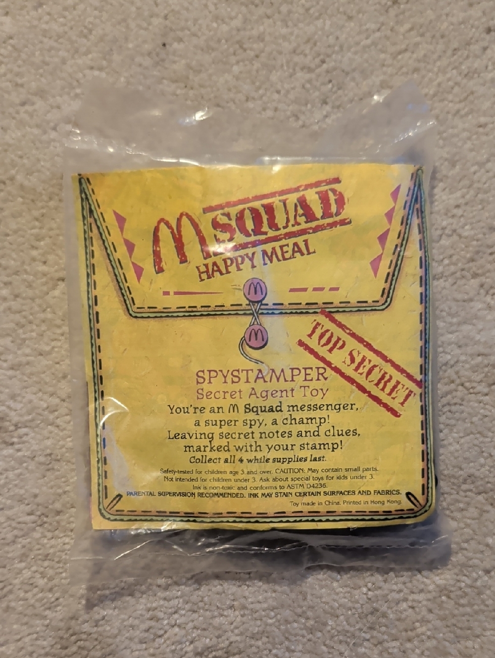 McDonald's M Squad Yellow Spystamper Secret Agent Toy